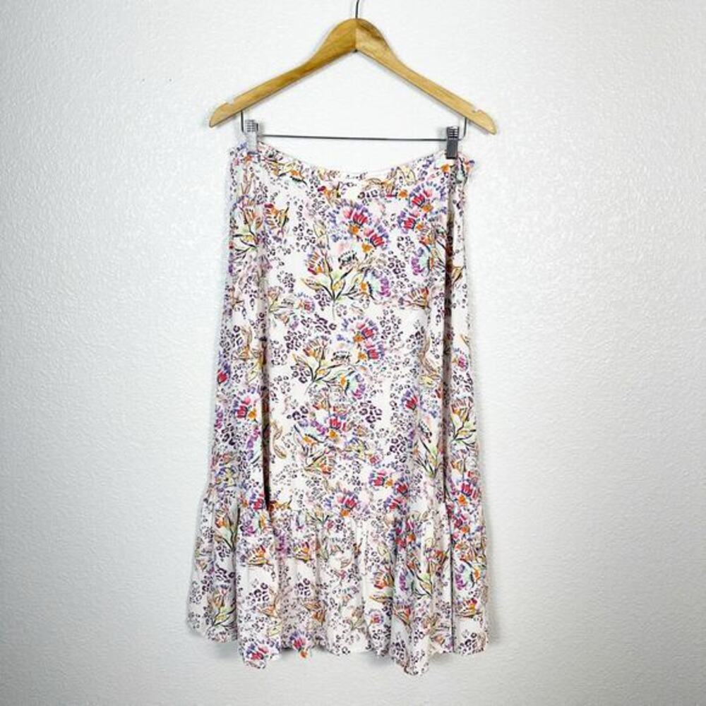 Somerset Womens Size 14 Agatha‎ Floral Printed Midi A-Line Skirt Multicolor